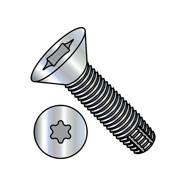 1/4"-20 x Thread Cutting Screw, Zinc Plated Steel, 1 in L, 2500 PK