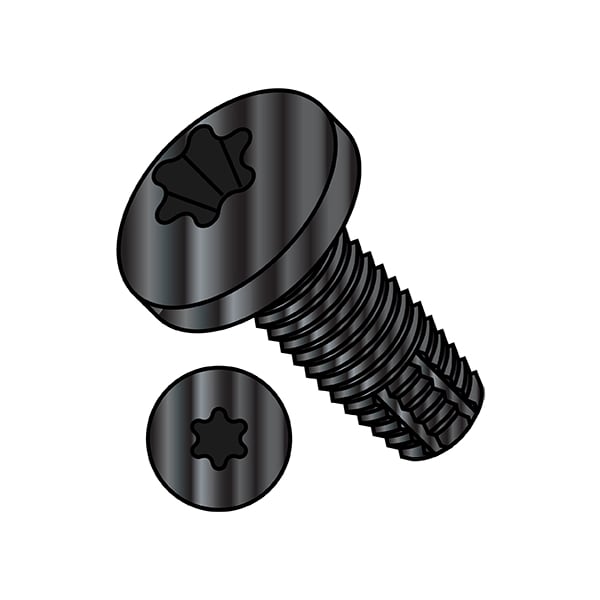 Thread Cutting Screw, 5/16"-18 x 3 in, Black Phosphate Steel Pan Head Torx Drive, 300 PK