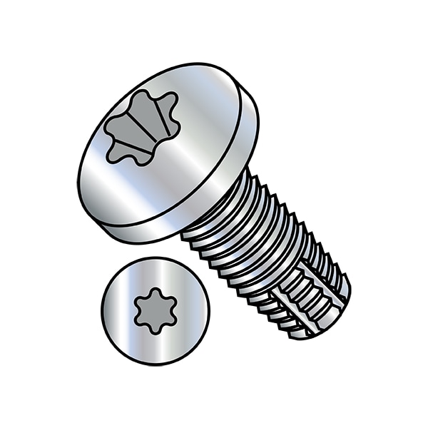 #10-32 x Thread Cutting Screw, Zinc Plated Steel, 1/2 in L, 8000 PK