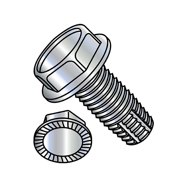 #10-24 x 3/8 in Hex Hex Machine Screw, Zinc Plated Steel, 10000 PK