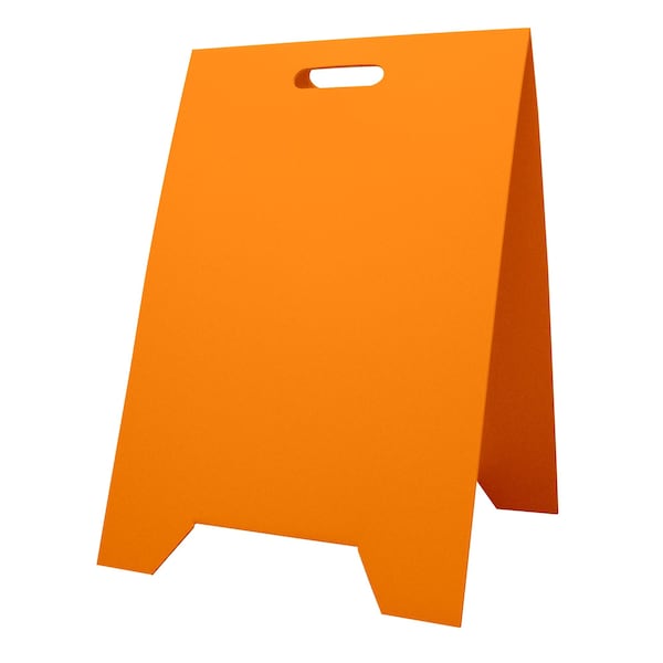A Frame Sign, Corrugate, 12"x18", Orange