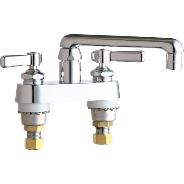 Manual Sink Faucet, 4" Mount, Chrome plated