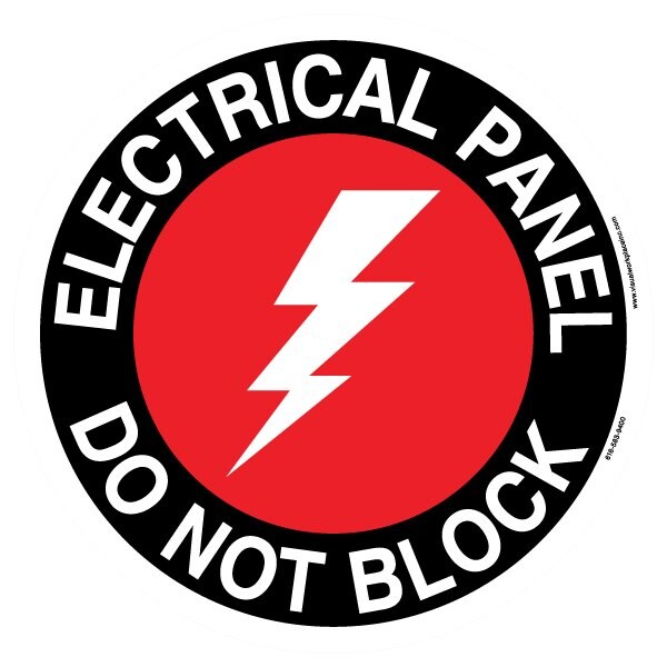 Floor Sign, High Bond, 12", Round, Electrical Panel