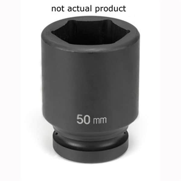 1" Drive, 46mm Size, Metric Socket, 6 Points, 46mm, 1"D, Impact, D, Blk