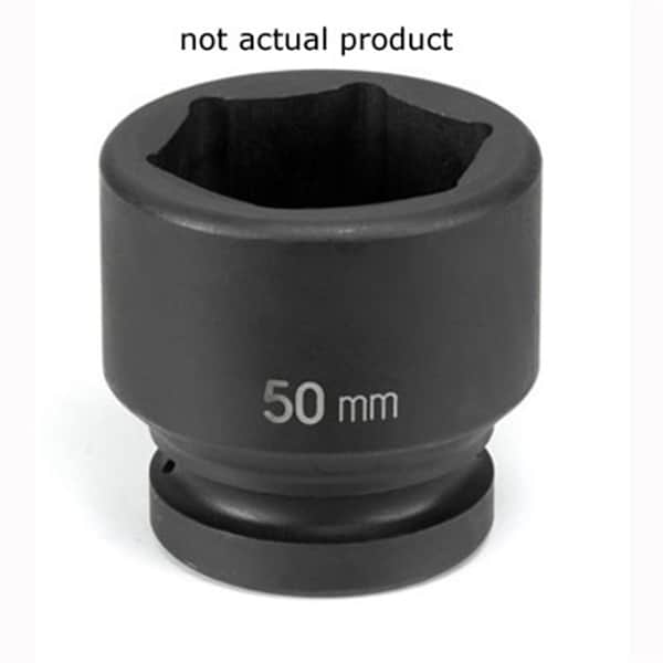 1" Drive, 46mm Size, Metric Socket, 6 Points, 46mm, 1"D, Impact, Blk
