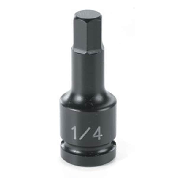 1/4" Drive, 10mm Size, Metric Socket, 6 Points, 10mm, 1/4"D, Impact, Hex Male, Blk