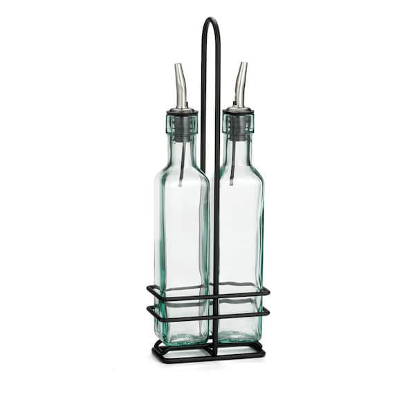 Prma Olve Oil/Vingr Bottle Set, Blk, 8.5OZ