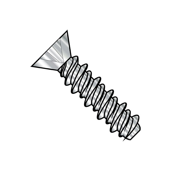 Self-Drilling Screw, #8-18 x 5/8 in, Plain Stainless Steel Flat Head Phillips Drive, 6000 PK