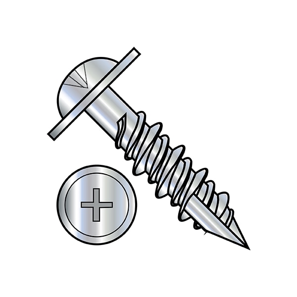 Wood Screw, #14, 3 in, Zinc Plated Stainless Steel Flange Round Head Phillips Drive, 1200 PK