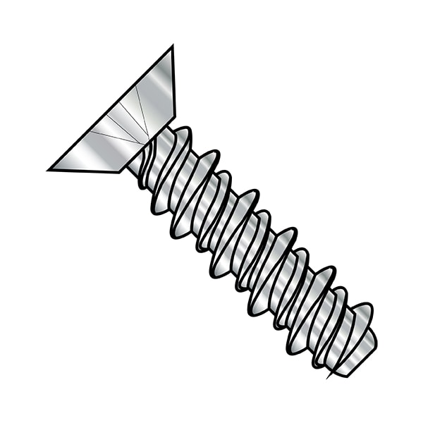 Sheet Metal Screw, #4-24 x 1/4 in, Stainless Steel Flat Head Phillips Drive, 5000 PK