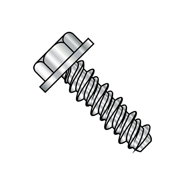 Self-Drilling Screw, 1/4"-15 x 3/4 in, Plain 18-8 Stainless Steel Flange Hex Head 1500 PK