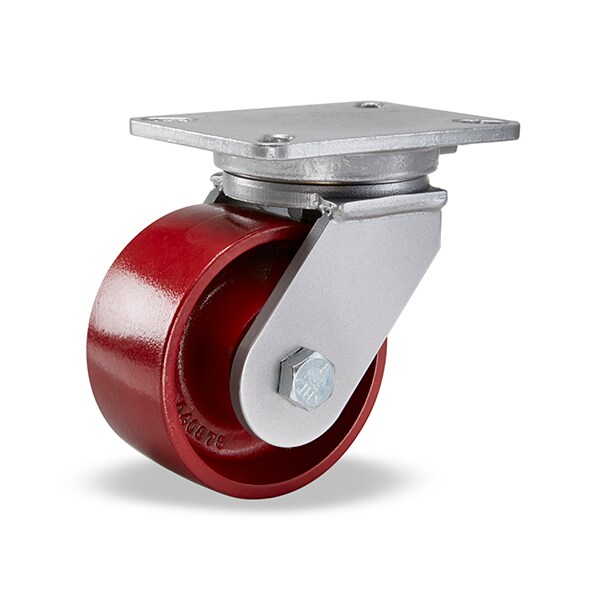 Champion Swivel Caster, 6" x 2-1/2" Metal Wheel, 3/4" Precision Tapered Bearing