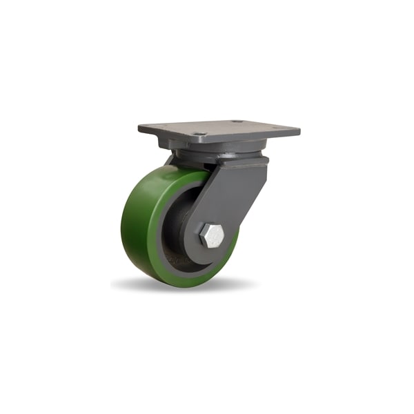 Champion Swivel Caster, 6" x 2-1/2" Duralast Polyurethane (95A) on Cast Iron Wheel