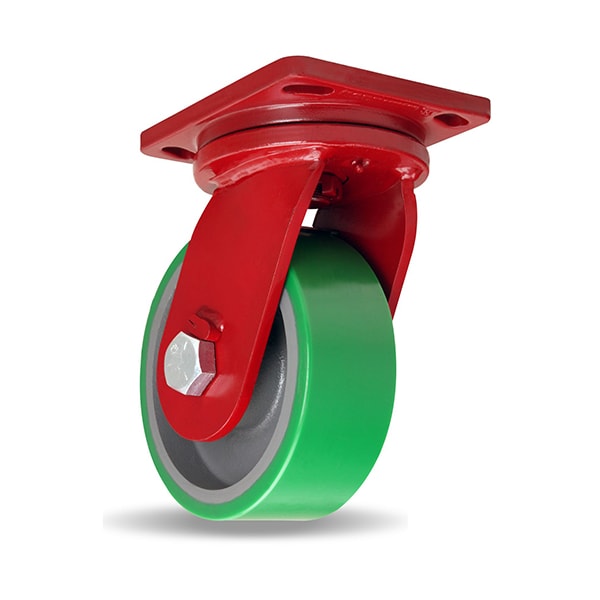 Enhanced Precision Super Duty Swivel Caster, 10" x 3" Duralast Polyurethane (95A) on Cast Iron Wheel