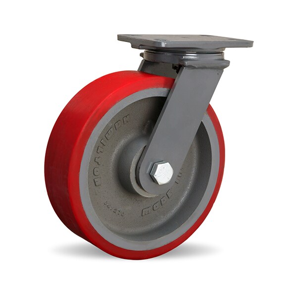 Extended Service Swivel Caster, 10" x 3" Ultralast Polyurethane, 3/4" Precision Tapered Bearings