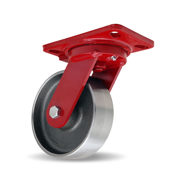 Heavy Service Swivel Caster, 6" x 2" Forged Steel Wheel, 1/2" Precision Tapered Bearing