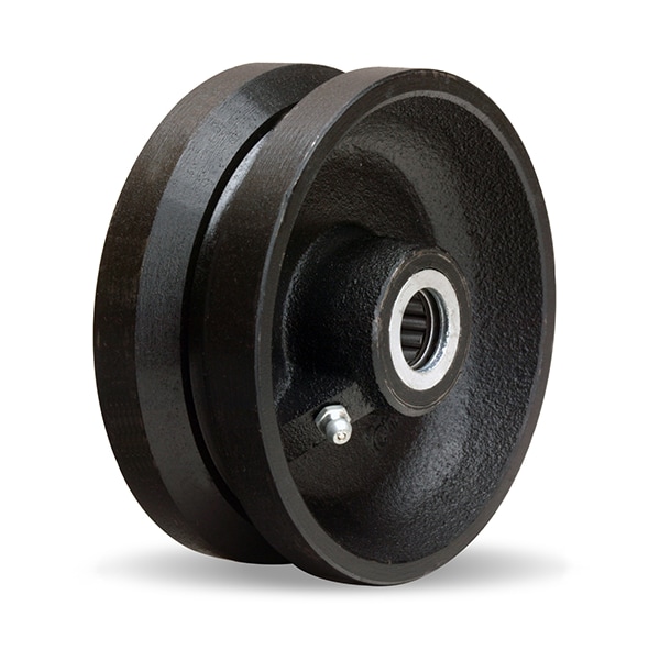 V Groove Wheel, 5X2 1-3/16Pb Black