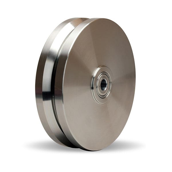 Stainless V Groove Whl, 8X2 3/4 Del Slv