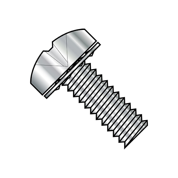 #10-24 x 1/2 in Phillips Pan Machine Screw, Plain Steel, 2500 PK