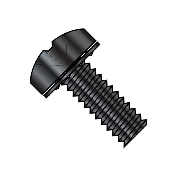 #10-32 x 1/2 in Phillips Pan Machine Screw, Black Oxide Steel, 5000 PK