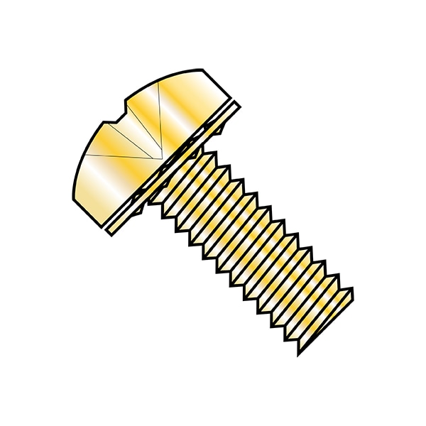 #6-32 x 1/4 in Phillips Pan Machine Screw, Zinc Yellow Steel, 10000 PK