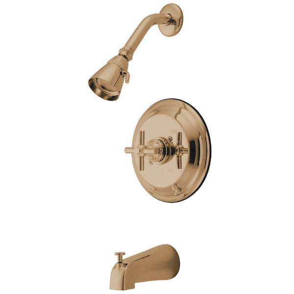 Tub and Shower Faucet, Polished Brass Wall Mount
