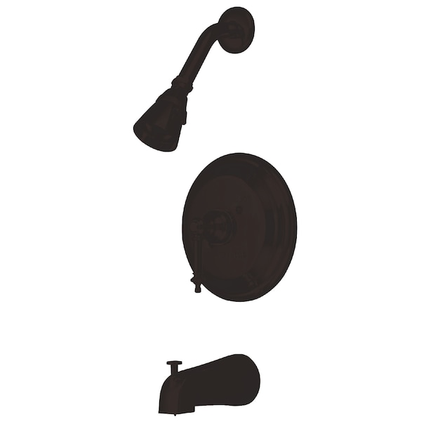 Tub and Shower Faucet, Standard, 3, Wall Mount, Oil Rubbed Bronze