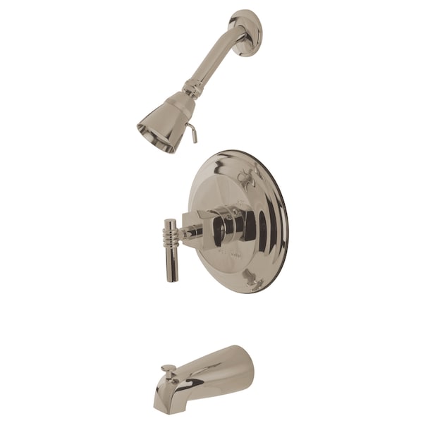 Tub and Shower Faucet, Standard, 3, Wall Mount, Brushed Nickel