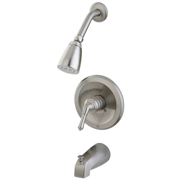 Tub and Shower Faucet, Brushed Nickel, Wall Mount