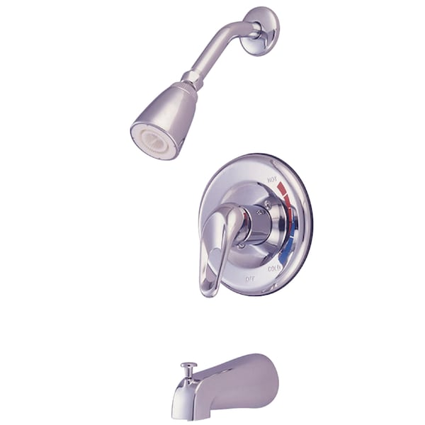 Tub and Shower Faucet, Standard, 3, Wall Mount, Polished Chrome