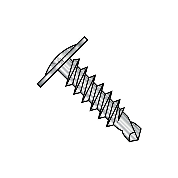 Self-Drilling Screw, #8-18 x 3 in, Plain 410 Stainless Steel Truss Head Phillips Drive, 750 PK