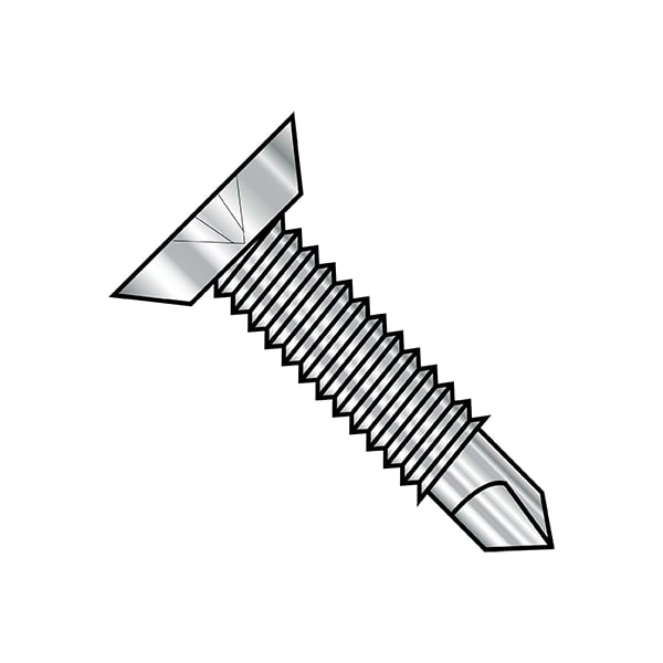 #10-32 x 5/8 in Phillips Flat Machine Screw, Plain Stainless Steel, 1250 PK