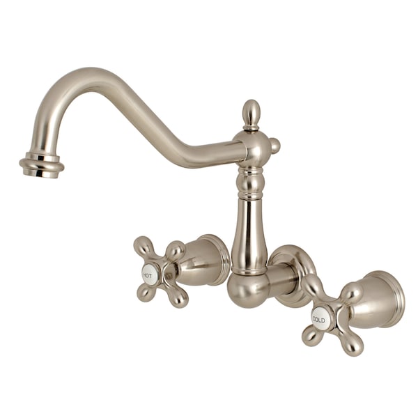 Roman Tub Faucet, Brushed Nickel, Wall Mount