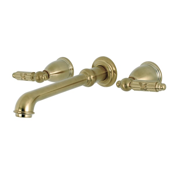 Roman Tub Faucet, Brushed Brass, Wall Mount