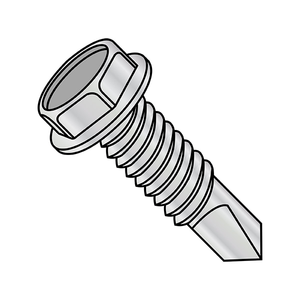#10-24 x 1 in Hex Hex Machine Screw, Plain Steel, 5000 PK