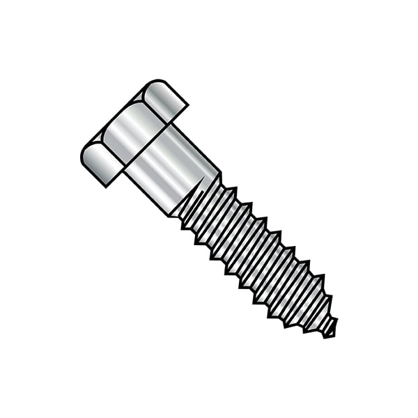 Lag Screw, 5/8 in, 4-1/2 in, 18-8 Stainless Steel, Hex Hex Drive, 25 PK