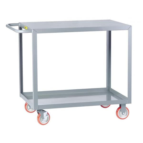 Utility Cart, Steel, 1,200 lb Load Capacity, 2 Shelves, 65 1/2 in L, 30 in W, 35 in H