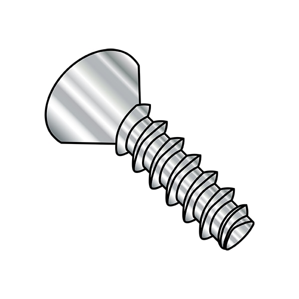 Thread Cutting Screw, #8-16 x 1/2 in, Wax Stainless Steel Flat Head Phillips Drive, 2500 PK