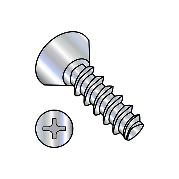 Thread Forming Screw, #8-16 x 1/2 in, Wax Steel Flat Head Phillips Drive, 10000 PK
