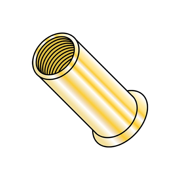 Rivet Nut, 3/8"-16 Thread Size, 0.510 in - 0.540 in Flange Dia., .690 in - .720 in L, Steel