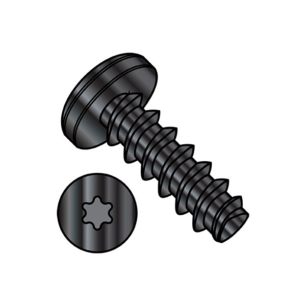 Thread Forming Screw, #8-16 x 1/2 in, Wax 18-8 Stainless Steel Pan Head Torx Drive, 5000 PK