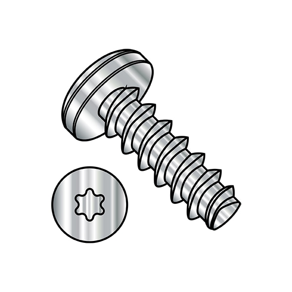 Thread Forming Screw, #8-16 x 1/2 in, Passivated Stainless Steel Pan Head Torx Drive, 5000 PK