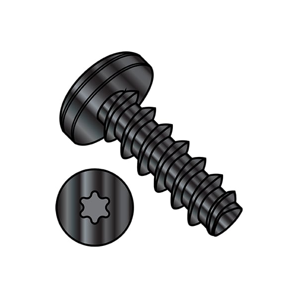 Thread Forming Screw, #6-19 x 1/2 in, Wax Steel Pan Head Torx Drive, 10000 PK