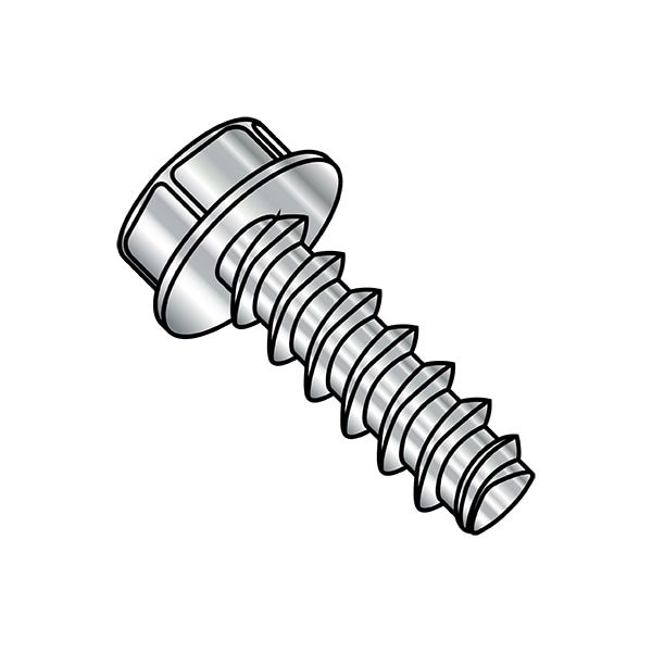 #10-14 x 1/2 in Hex Hex Machine Screw, Wax Steel, 4000 PK