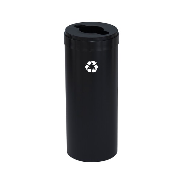 12 gal Round Recycling Bin, Satin Black