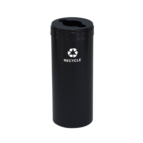 12 gal Round Recycling Bin, Satin Black