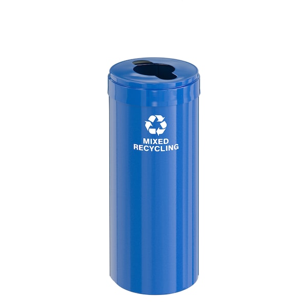 12 gal Round Recycling Bin, Blue