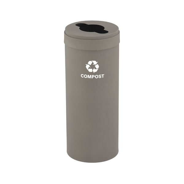 12 gal Round Recycling Bin, Nickel