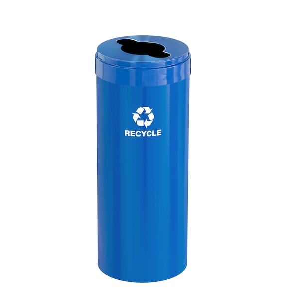 15 gal Round Recycling Bin, Blue
