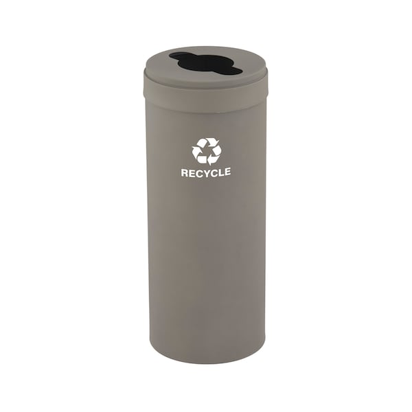 15 gal Round Recycling Bin, Nickel